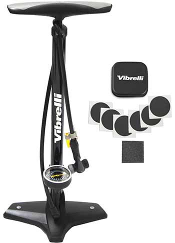 Vibrelli Floor Pump with Glueless Puncture Kit